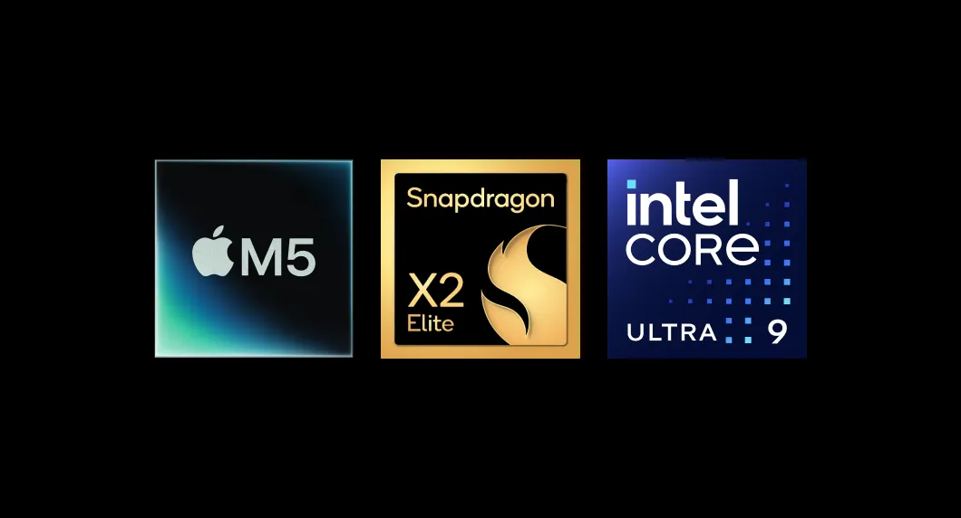 Apple M5 compared with Snapdragon X2 Elite and Intel Core Ultra 9